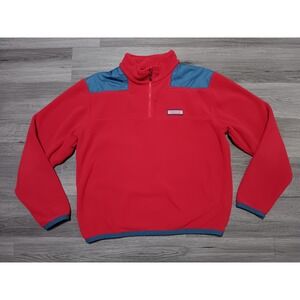 Vineyard Vines Men's Red 1/4 Zip Fleece Pullover Sweater‎ Sze Medium